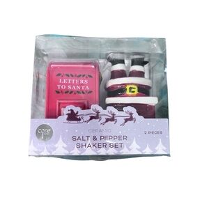 Core Kitchen Ceramic Letters to Santa, Santa in Chimney Salt & Pepper Set